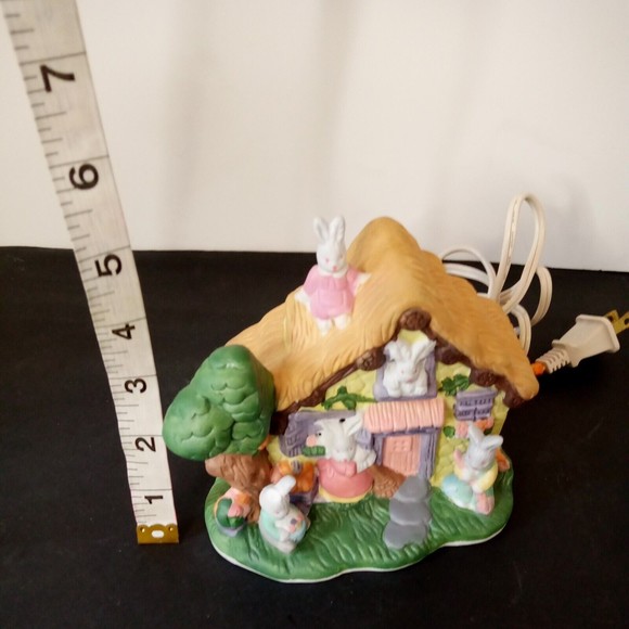 NCL‎ Easter Rabbit House East Holiday Decoration Ceramic China working light - Picture 10 of 10
